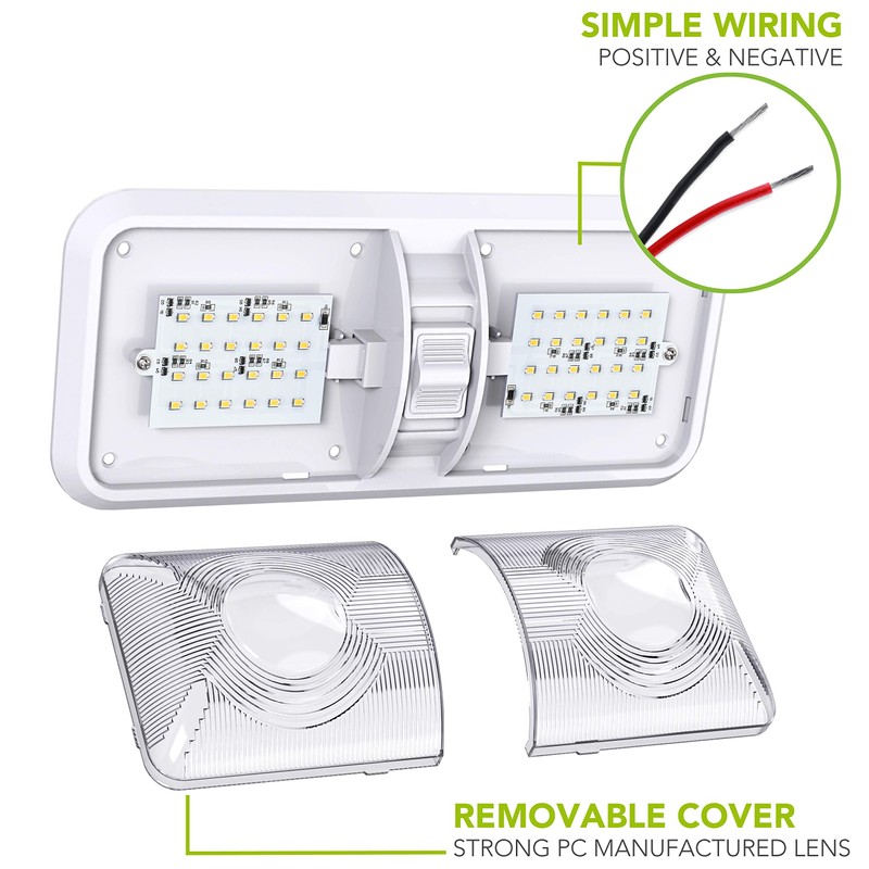 Leisure LED 4 Pack RV LED Ceiling Double Dome Light