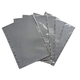 5 x A4 Index Jan-Dec 12 Pieces Universal Perforated Polypropylene Grey Monthly Index 226 x 297 mm January - December