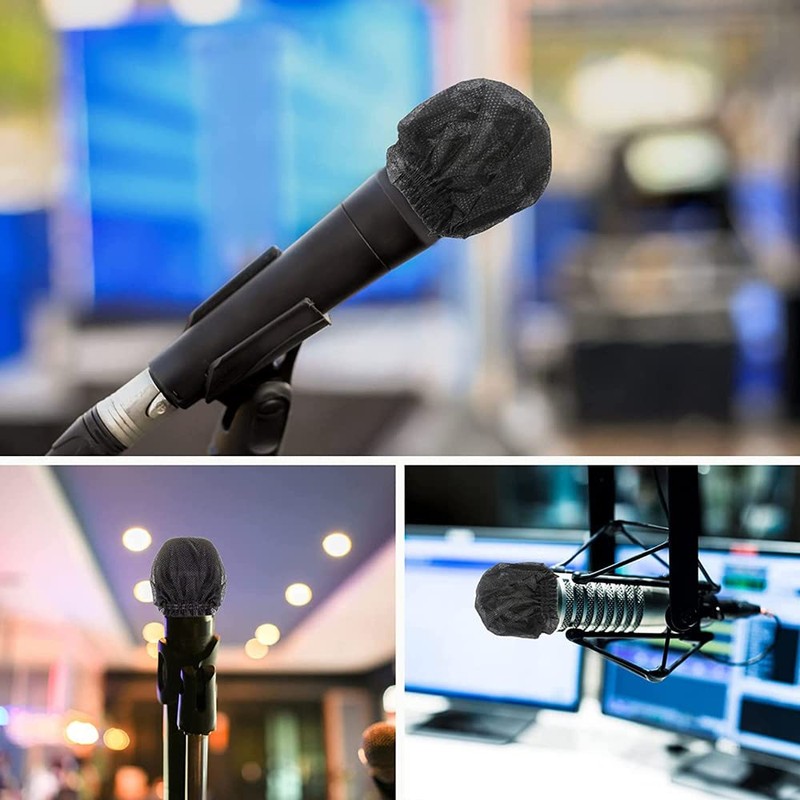 Microphone Covers, 100pcs/50 Pairs Disposable Microphone Cover, Non-woven Mic Cover,