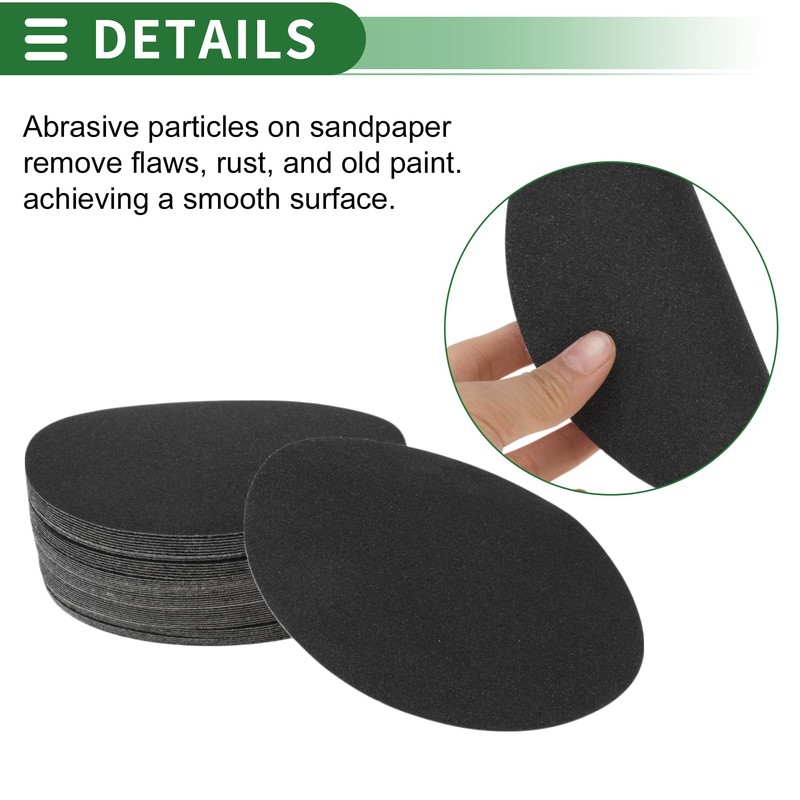 X AUTOHAUX Sandpaper Hook & Loop Sanding Sheets 180x180mm Black