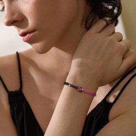 Vinswet Love Knot Crystal Chain Infinity Bracelets For Women Adjustable Matching Bracelets For Couples Friendship Relationship Jewelry Gifts