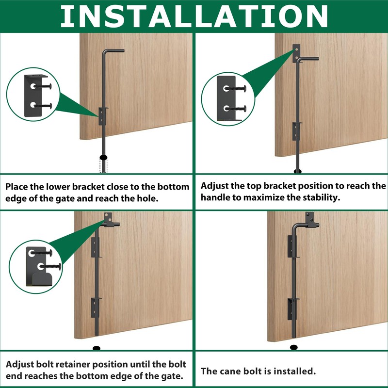 URDOGSL 12" Heavy Duty Cane Bolt Gate Drop Rod with
