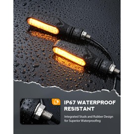 PBYMT Flowing LED Motorcycle Turn Signals 12V Super Bright Universal Sequential Front Rear Turn Signal Lights Waterproof IP67 fit for Harley Honda Yamaha Triumph (4 PCS)