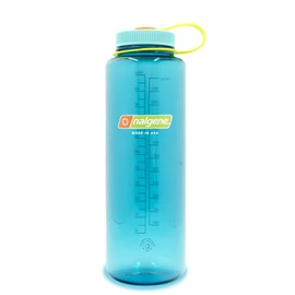 Nalgene Sustain Tritan BPA-Free Water Bottle Made with Material Derived from 50% Plastic Waste, 48 OZ, Wide Mouth, Cerulean