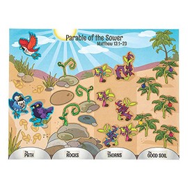Fun Express - Parable of The Sower Sticker Scene - Stationery - Stickers - Make - A - Scene (Sm) - 12 Pieces
