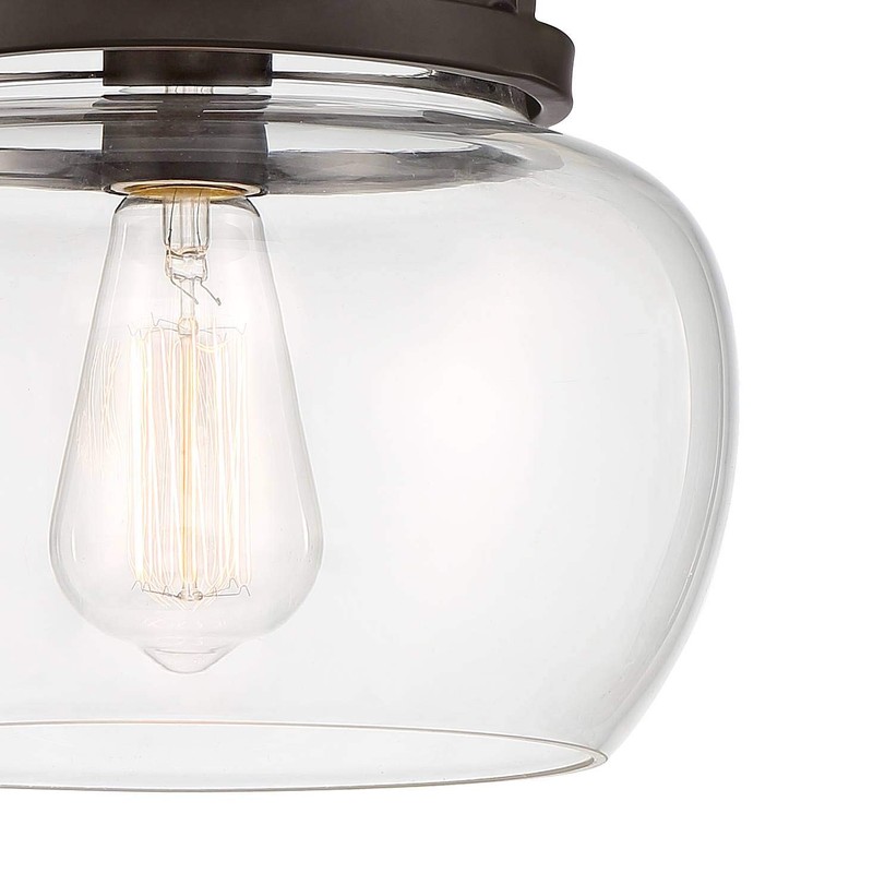 Regency Hill Kristov Industrial Rustic Farmhouse Ceiling Light Semi Flush-Mount
