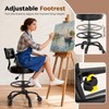 FREEKYROCK Office Drafting Chair with Footrest, Tall Height Adjustable Stool