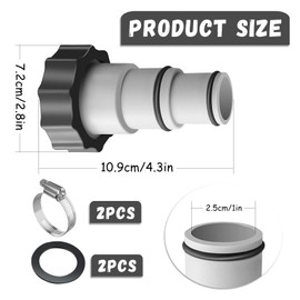 Zkaoai Pool Adapter A, Pack of 2 Pool Hose Adapter with Internal Thread, Hose Adapter for Pump, Hose Adapter Pool, 32 mm and 38 mm Hose Adapter Compatible with Intex Pool Hose Adapter Set