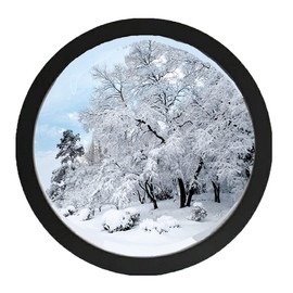 kylucky Round Photo Frame Wooden Wall Hanging Picture Frames for Home Office Wall Décor (black, 10 inch)