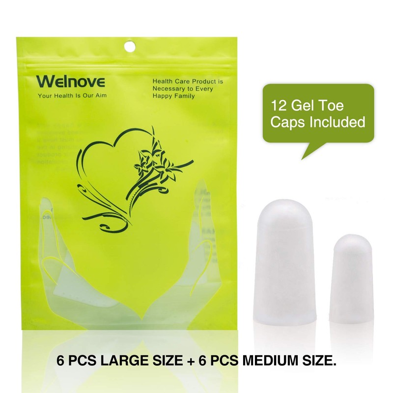 Welnove 12Pcs Gel Toe Cap Protector - Cushions and Protects