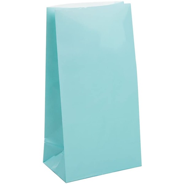 Baby Blue Paper Party Favor Bags, 12ct
