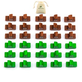 Waldfelsen® Wooden Toy Figures - 30 Ships in Green and Brown Suitable for 5-6 Players Addition to the Sailor Expansion of The Settlers