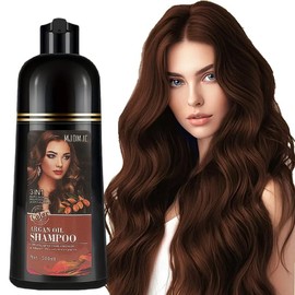 Black Hair Dye Shampoo For Gray Hair, 3 In 1 Argan Oil Hair Color Shampoo For Women Men, Long-Lasting & Natural-Looking Vibrant Color, Easy To Use, Champu Para Canas, Para El Cabello, 500 ML Haircare:_Dark Brown