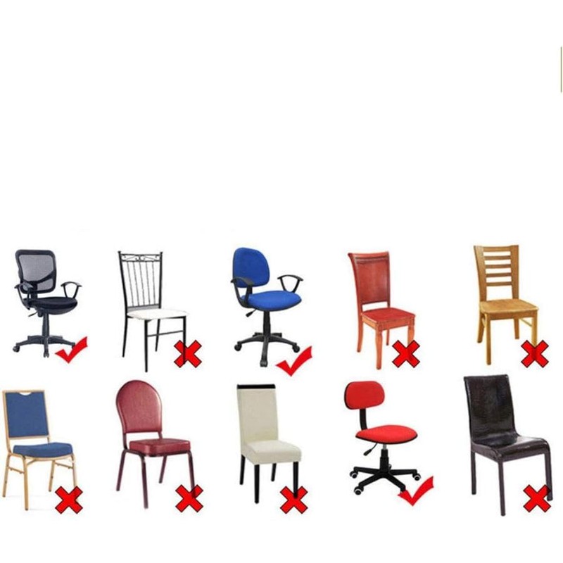 tsucchiisan Office Chair Cover Stretch Chair Seat Removable Washable (Black)