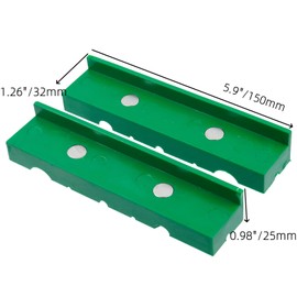 FarBoat 6" Bench Vise Block with 1 Pair Multifunctional Rubber Jaw and Suitable for All Kinds of Vise with Magnetic Back Cover, Green