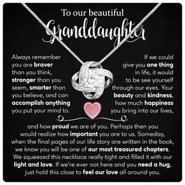 Larvincy Granddaughter Gifts from Grandma Grandpa, To My Granddaughter Necklace, Grandma Granddaughter Jewelry, Birthday Gift for Granddaughter, Graduation, Confirmation Gifts for Teenager