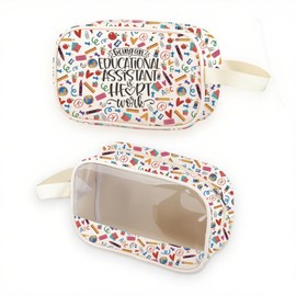TGBJE Educational Assistant Clear Cosmetic Bags EA Appreciation Gift Being an Educational Assistant is Heart Work Educator Makeup Bag (C Education Mb)