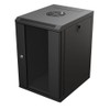 NavePoint 15.75 in Wall Mount Network Cabinet, 9U, Glass, Black
