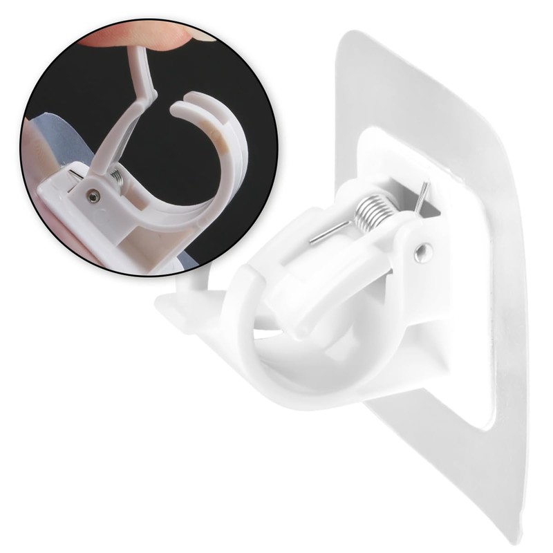 Thyonta 4 PCS Curtain Rod Hooks Curtain Rod Clip Holder