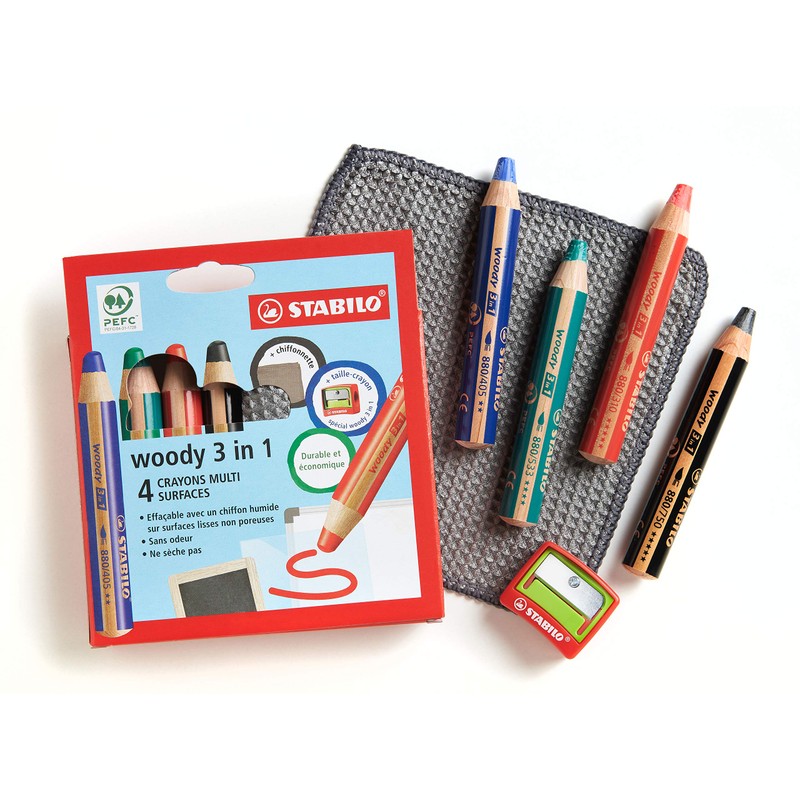 Stabilo Woody 3 in 1 Smooth Multi-Surface Pencil Case with