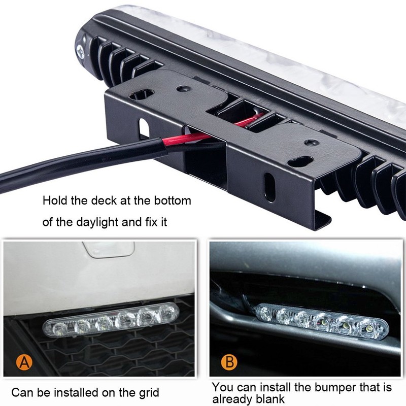 Auto 2PCS Fit 6 LED High Power LED Daytime Running