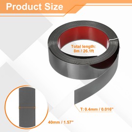 HARFINGTON Metal Wall Trim 26.2ft x 1.57" Peel and Stick Molding Trim Self Adhesive Stainless Steel Electroplate Finish Metal Strip Trim for Wall Ceiling Mirror Frame Border Edge, Black