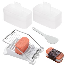 SKTMH Spam Musubi Press Mold Kit, Sushi Onigiri Mold Set, Cokuma Spam Musubi Molds with Meat Slicer and Rice Paddle, Great for Personal Use and Hawaii Restaurant