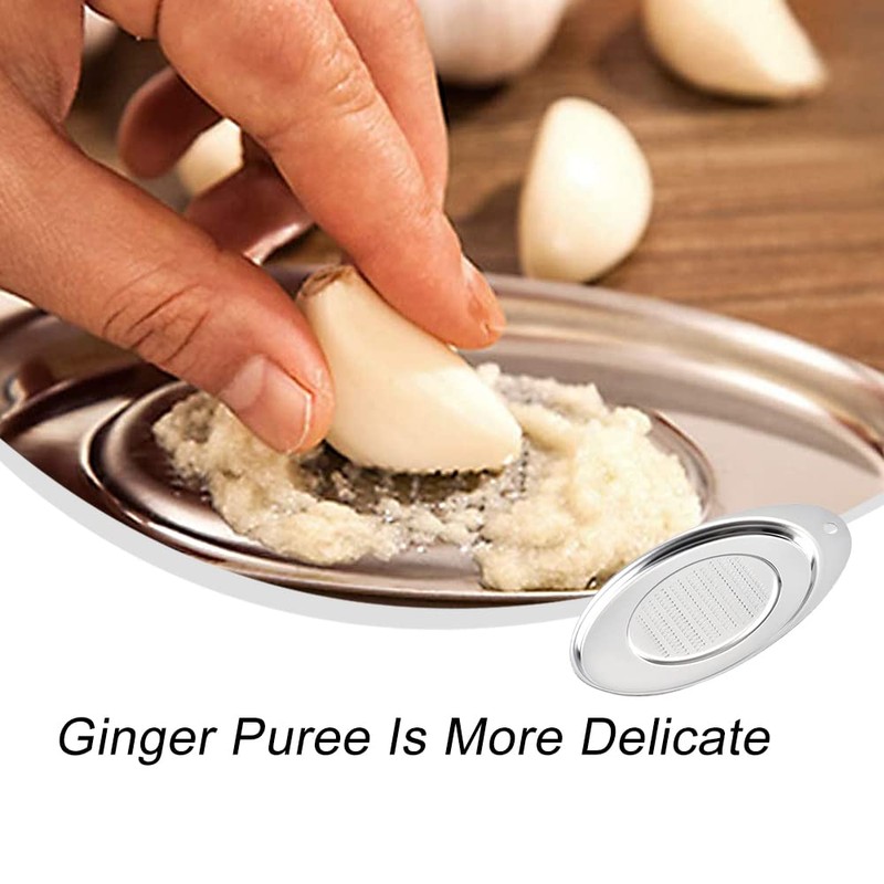 Ginger Grinder Oval Garlic Grinder Grater Stainless Steel Garlic Crusher