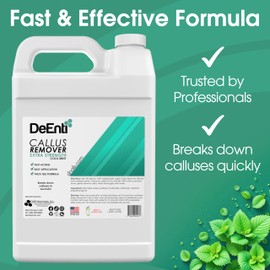 DeEnti Callus Remover for Feet, Extra Strength Foot Callus Remover Gel, 128oz Gallon Salon Grade Bulk Pedicure Supplies for Dry Skin, Cracked Heel, Professional Strength Foot Care, Cool Mint