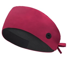 IRIS CRAFT Satin Lined Scrub Cap, Adjustable Surgical Cap with Sweatband & Buttons, Soft and Wrinkle-Resistant Tie-Back Scrub Hat for Medical, Spa, Beauty, Kitchen Use, One Size Unisex,