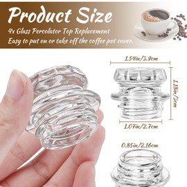 Ahuliao Coffee Percolator Pot Glass Knob Top Replacement for Coleman, Gsi, Eurolux, Stansport, Texsport Coffee Filter Perculator Glass Top (4 Pack)