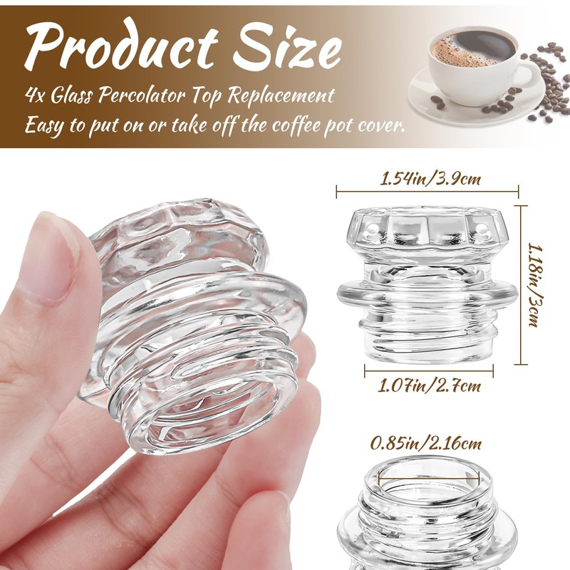 Coffee Percolator Pot Glass Knob Top Replacement for Coleman, Gsi,