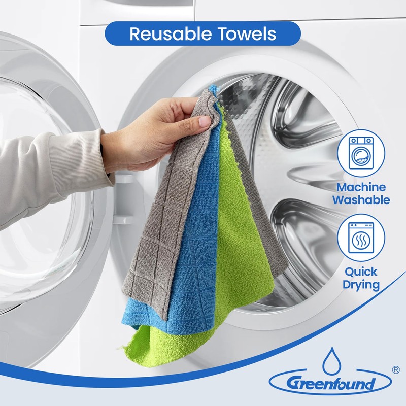 Greenfound Microfiber Cleaning Cloth Roll -80 Pack,Tear Away Towels for