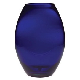 Barski Glass Handmade - 8" Heigt-Barrel Vase - Cobalt Blue- Made in Europe