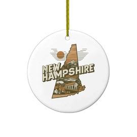 New Hampshire Vintage Style Print Christmas Ornament | United States 50 State Collector's Series | Travel Souvenir Gift