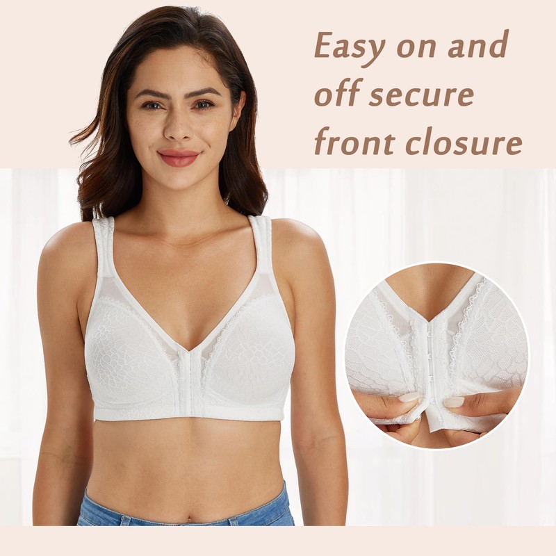 DotVol Front Closure Posture Bra Back Support Full Coverage Wirefree