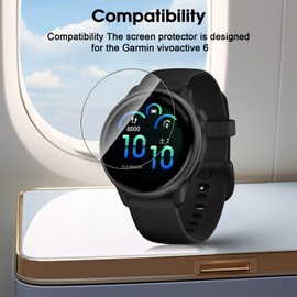 euk 6 Pack Designed for Garmin vívoactive 6 Screen Protector film [Anti-Scratch+Self-Healing+Ultra-Thin+ 0 Bubble] HD TPU Flexible Film for Garmin vívoactive 6