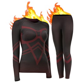 UNIQUEBELLA Womens Thermal Underwear Long Johns Base Layer for Women Ski Wear Ladies Compression Athletic Underwear Skins Set