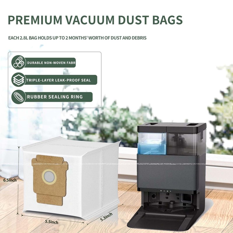 10 Pack Replacement Dust Bags Compatible with iRobot RoboVac Max