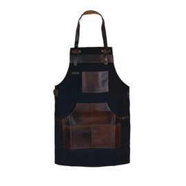 Tanner london Professional Canvas Apron, Multiple Colours,Leather Pockets, Adjustable Straps (Black)