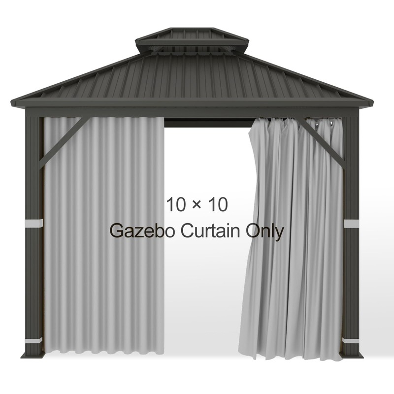 Gazebo Universal Replacement Privacy Curtain – Hugline 10' x 10'