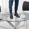 TesNus 18" Clear Round Glass Table Top, 1/4" Thick Tempered