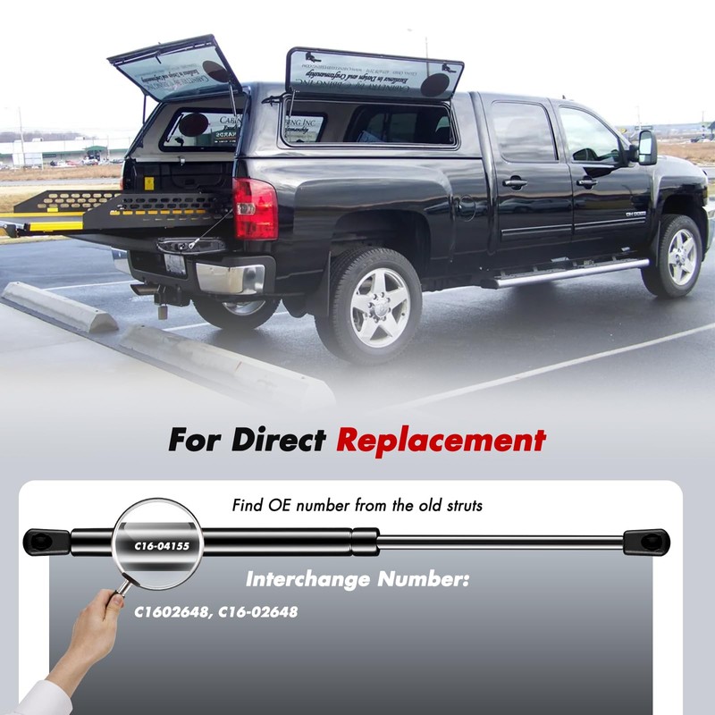 Vepagoo C16-02648 17 inch 35Lbs/156N Gas Shocks Struts for Leer