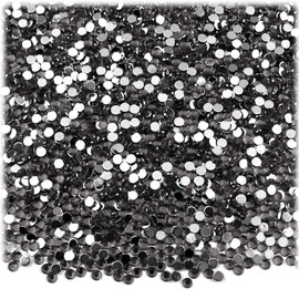 The Crafts Outlet 5,050pc Flatback Acrylic Rhinestones Round 2mm Tiny for Nails - Charcoal Gray