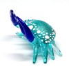ZOOCRAFT Blown Glass Blue Crab Figurine Handmade Miniature Ornament Aquarium