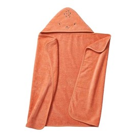 Vertbaudet Baby & Children's Hooded Bath Towel with Recycled Cotton Peach 70 x 100 cm, peach