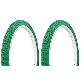 Lowrider Tire Set. 2 Tires. Two Tires Duro 20" x 1.75" Green/Green Side Wall.Bike Tires, Bike Tires, Bicycle Tires,BMX Bike Tires, Chopper Bike Tires