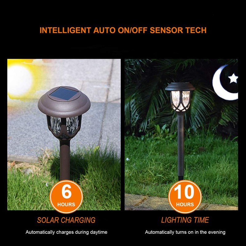 EXCMARK 10 Pack Solar Lights Outdoor Decorative Garden Yard Lights