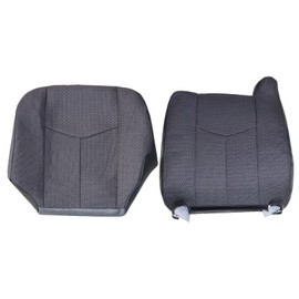 SecosAutoparts Driver Side Bottom & Top Lean Back Dark Gray Replacement Cloth Seat Cover Compatible with Chevy Silverado GMC Sierra 2003 2004 2005 2006 2007