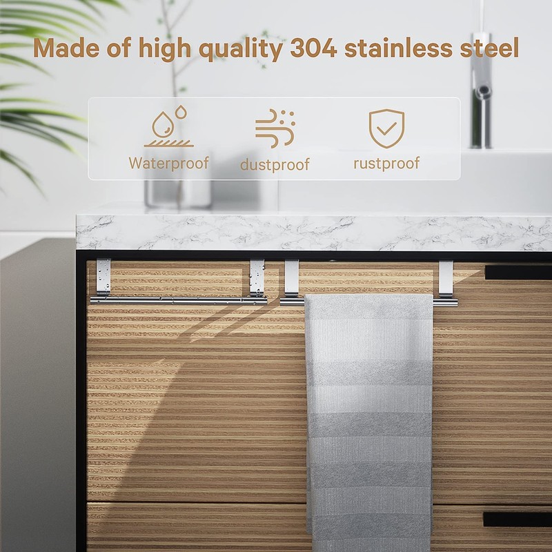 Stainless Steel Over Door Towel Rack Bar Holders for Universal